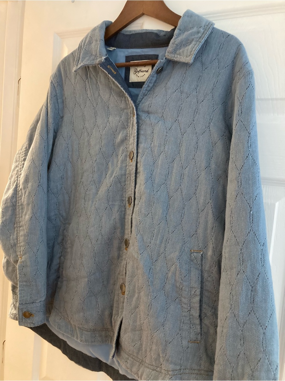Jachs Girlfriend New York large Light Blue Quilted Button-Front Jacket